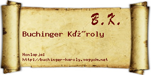 Buchinger Károly névjegykártya